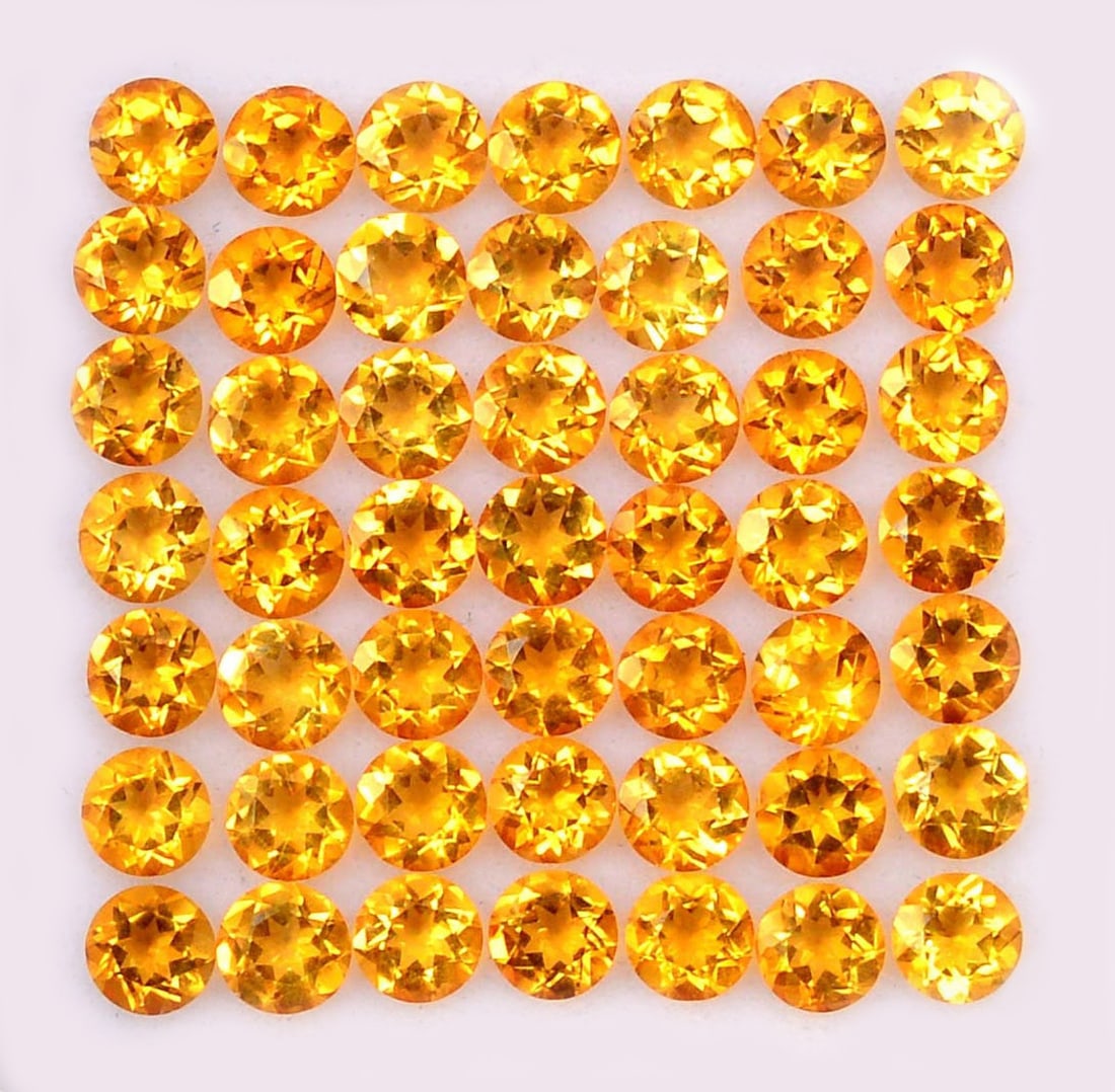 Citrine 4 MM Round Faceted Cut 100 Pieces (1 of 3)