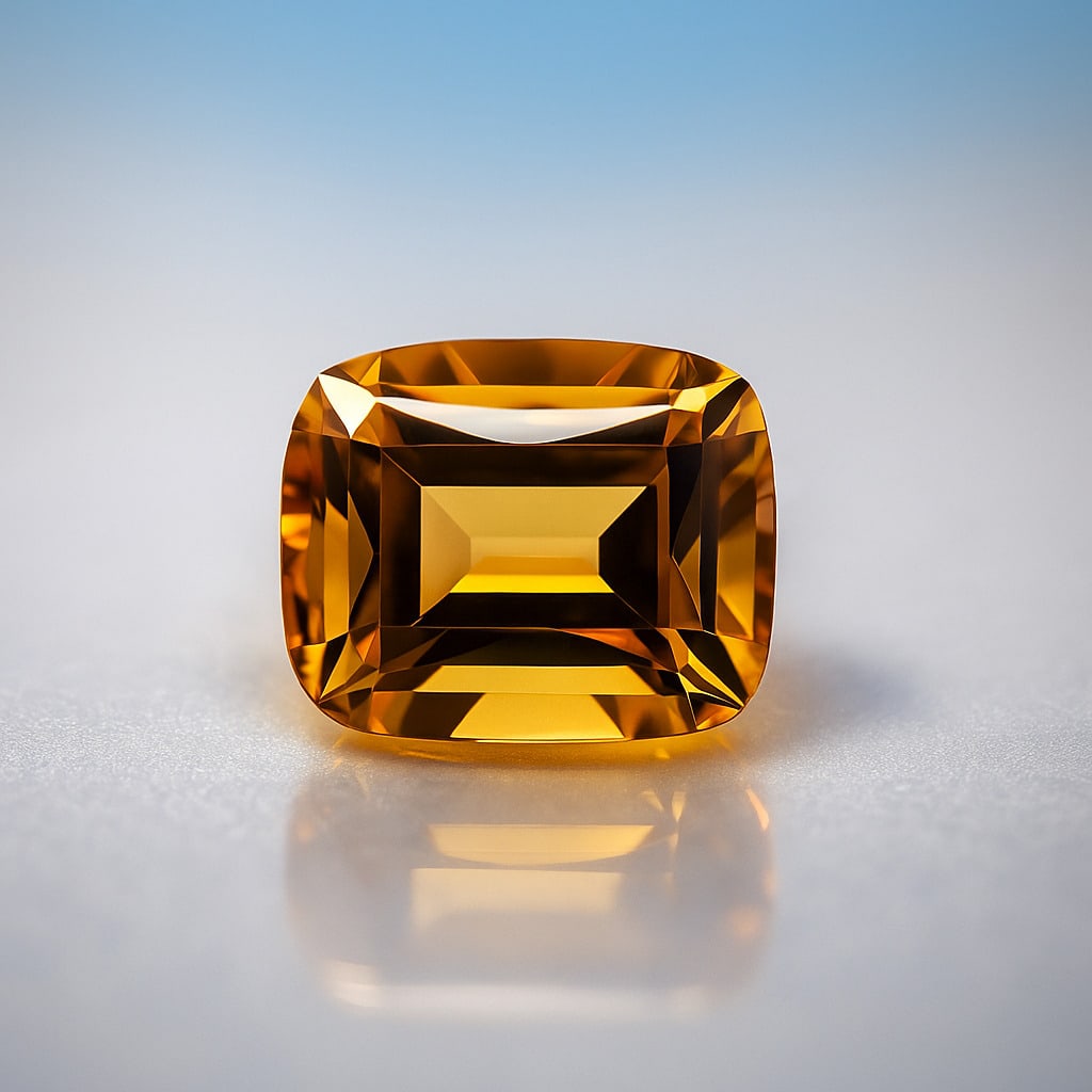Natural Citrine 6.15 Ct Cushion Cut Gemstone (1 of 5)