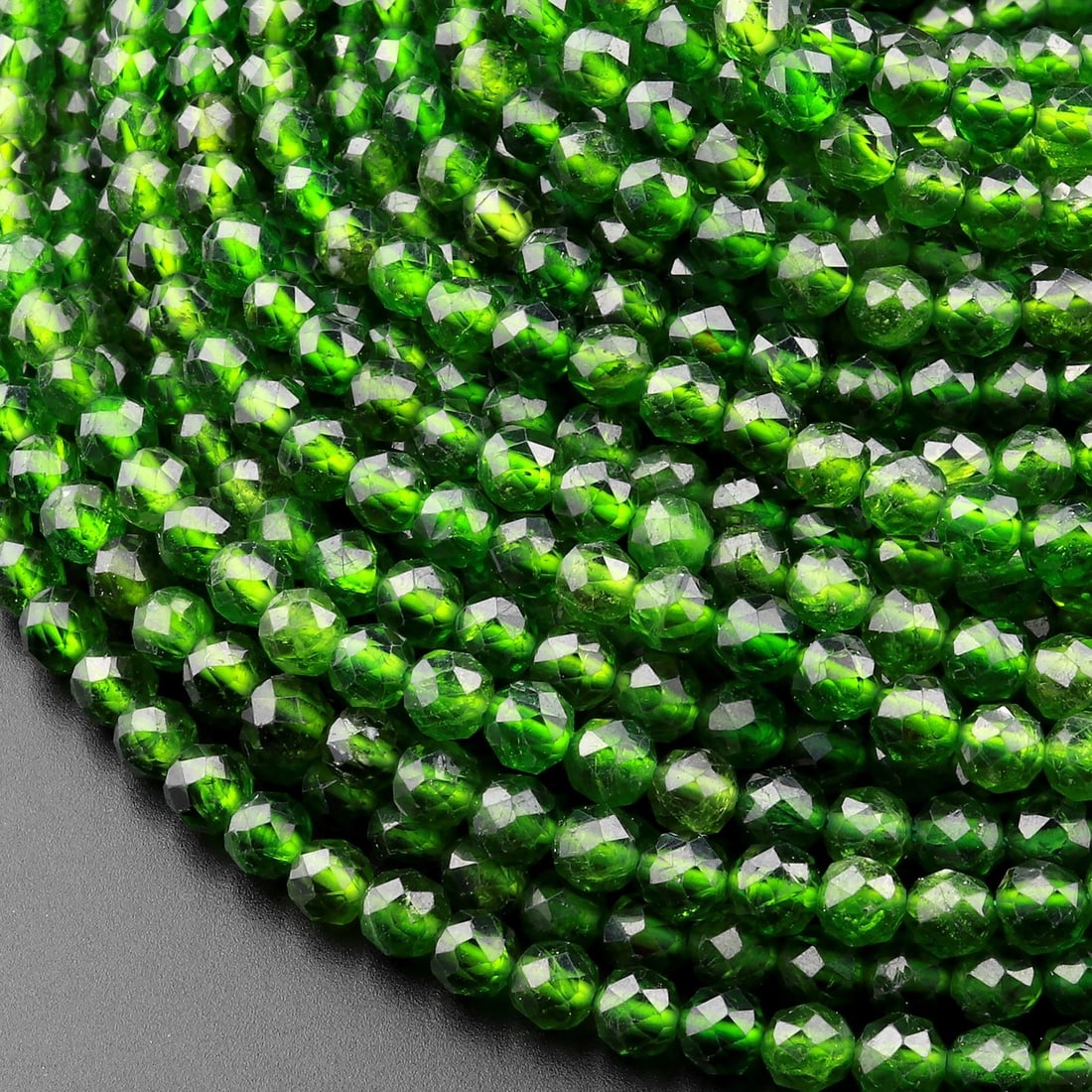 Natural Chrome Diopside Gemstone 2 MM Round Micro Faceted Beads 5 Strand (1 of 6)