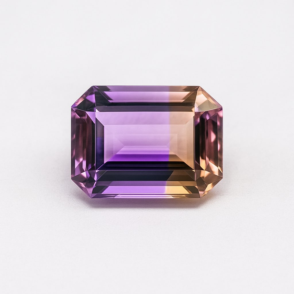 Natural Ametrine 14.35 Ct Octagon Cut Gemstone: Natural Ametrine 14.35 Ct Octagon Cut Gemstone Gemstone : Ametrine Shape : Octagon Size : 17.5x12x8.5 MM Color : Multicolor Cutting Type : Concave Cutting Quantity : 1 Piece We