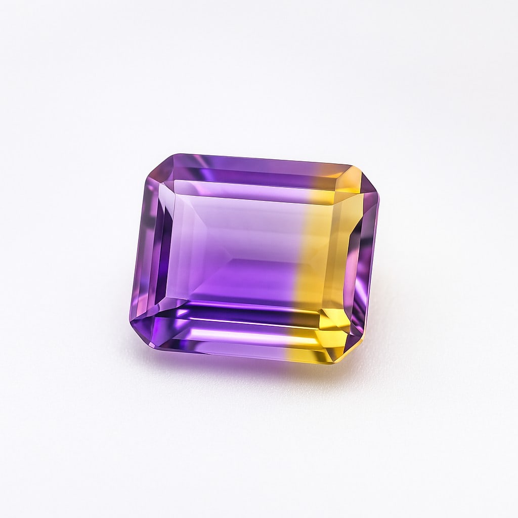 Natural Ametrine 8.35 Ct Octagon Cut Gemstone: Natural Ametrine 8.35 Ct Octagon Cut Gemstone Gemstone : Ametrine Shape : Octagon Size : 14x12x6 MM Color : Multicolor Cutting Type : Concave Cutting Quantity : 1 Piece Weight
