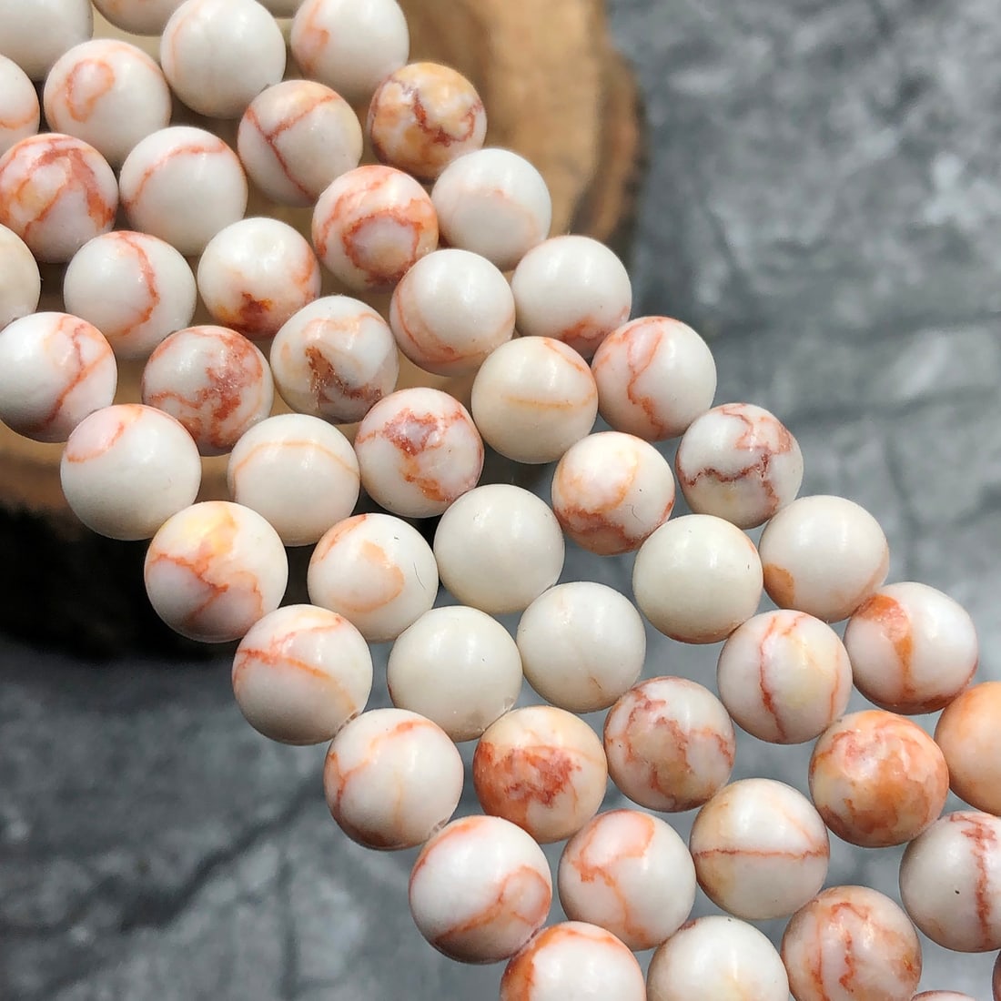 Natural Red Network Web Jasper 8 MM Round Smooth Plain Beads 10 Strand (1 of 4)