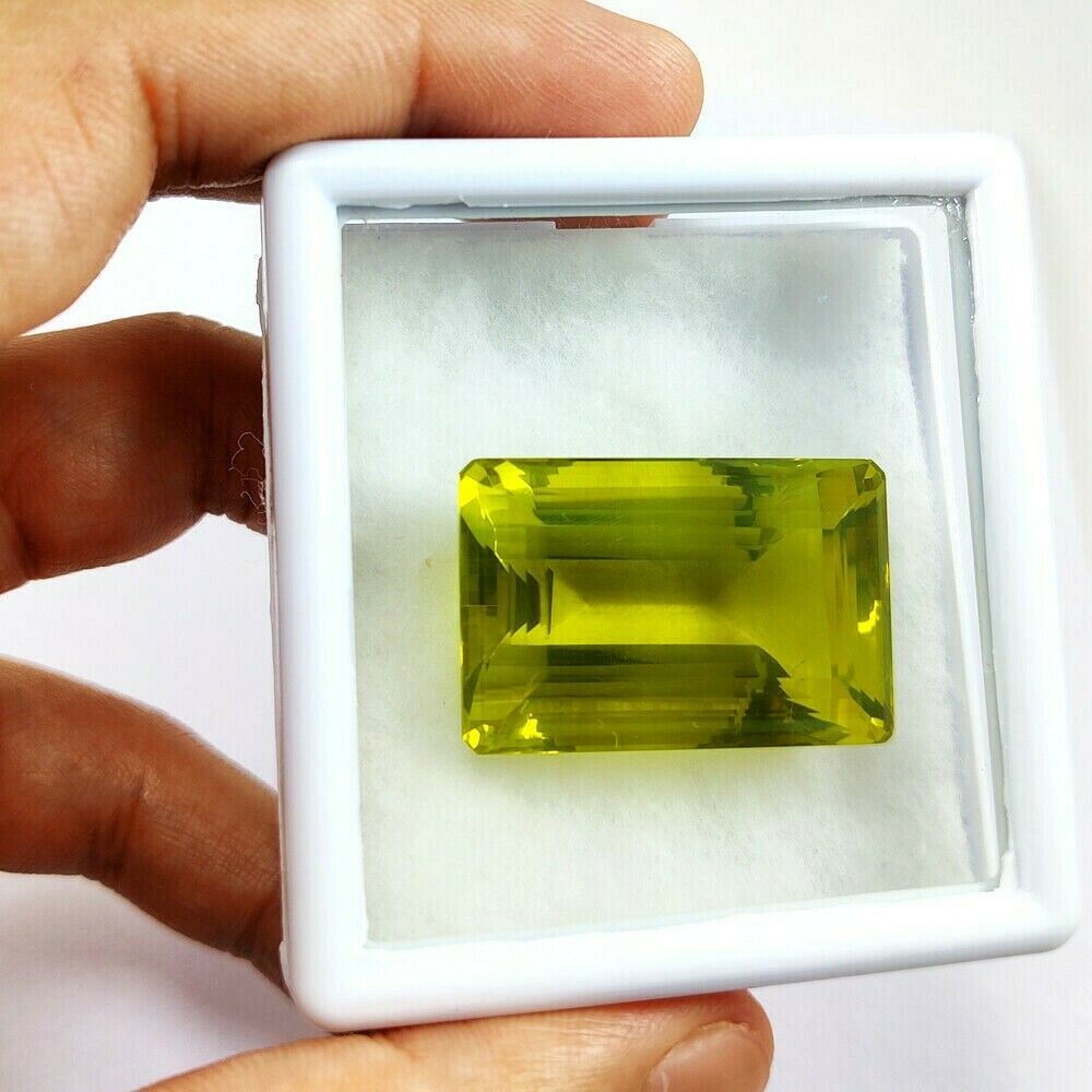 Natural Lemon Quartz Octagon Faceted Cut 116.8 Carats Gemstone (1 of 4)