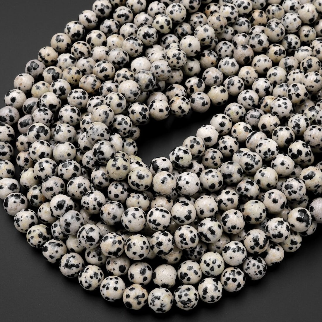 Natural Dalmatian Jasper Gemstone 4 mm Round Smooth Plain Beads 10 Strand: Natural Dalmatian Jasper Gemstone 4 mm Round Smooth Plain Beads 10 Strand Product Type : Loose Beads Strand Gemstone : Dalmatian Jasper Beads Shape : Round Smooth Plain Beads Size : 4 mm Quant
