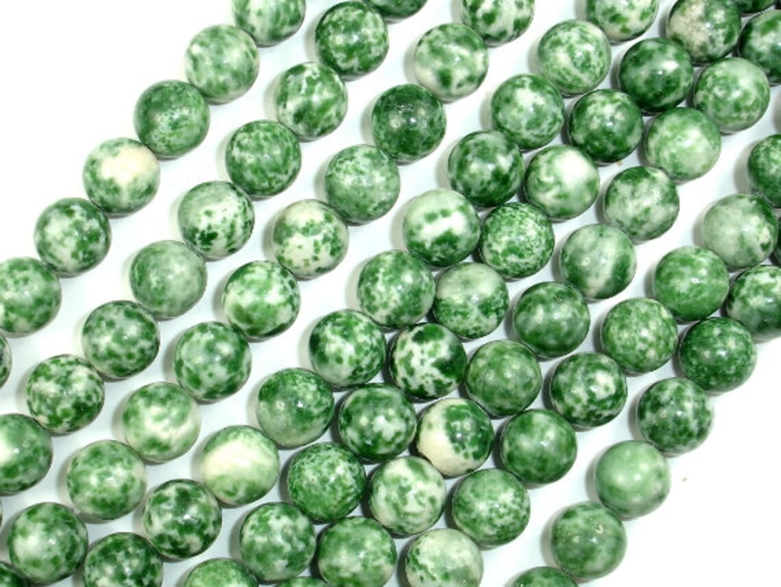 Natural Green Spot Jasper Gemstone 10 mm Round Smooth Plain Beads 10 Strand: Natural Green Spot Jasper Gemstone 10 mm Round Smooth Plain Beads 10 Strand Product Type : Loose Beads Strand Gemstone : Green Spot Jasper Beads Shape : Round Smooth Plain Beads Size : 10 mm Q