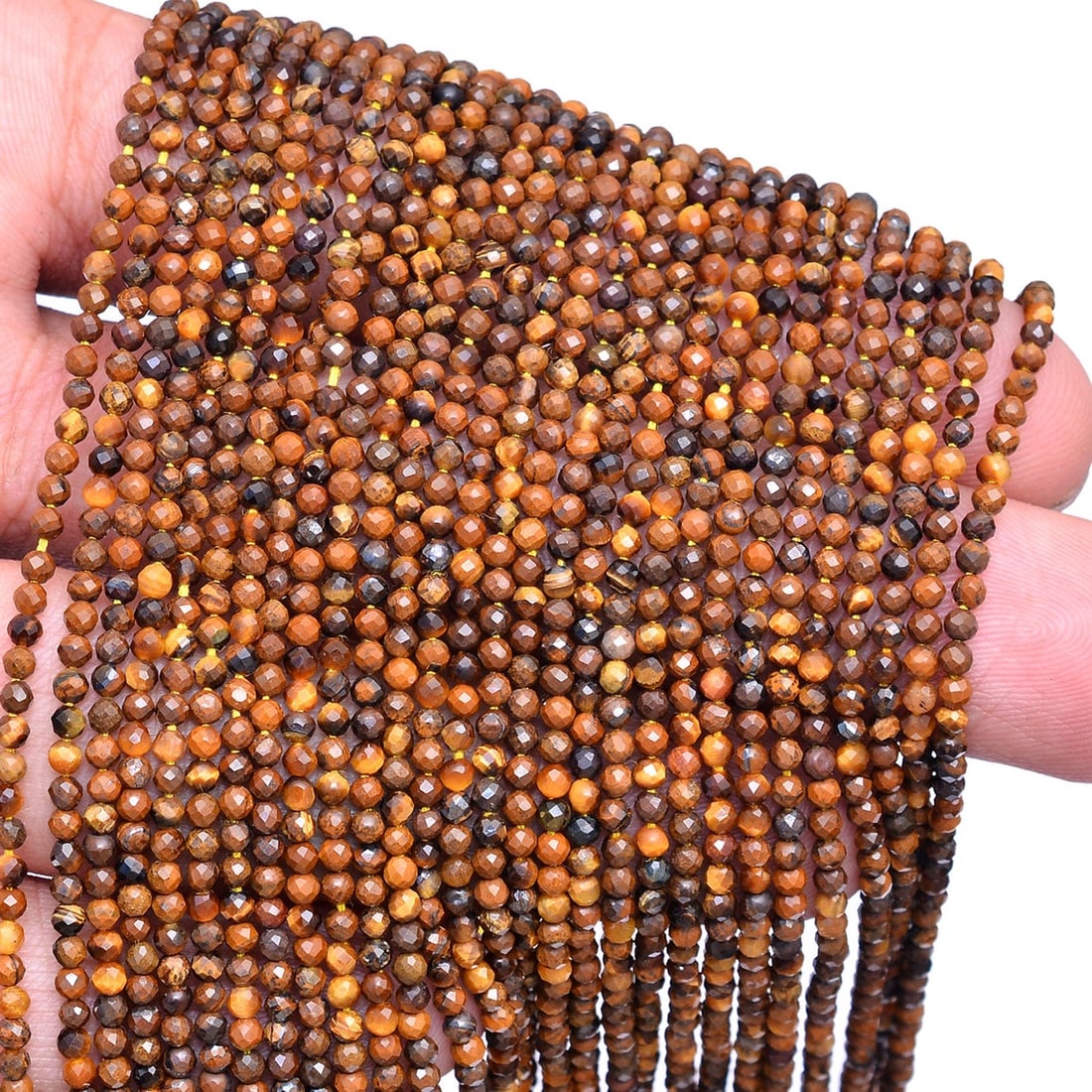 Natural Tiger's Eye Gemstone 2 mm Round Micro Faceted Beads 10 Strand: Natural Tiger's Eye Gemstone 2 mm Round Micro Faceted Beads 10 Strand Product Type : Loose Beads Strand Gemstone : Tiger's Eye Beads Shape : Round Micro Faceted Beads Size : 2 mm Quantity : </