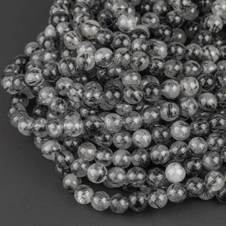 Natural Black Tourmaline Rutilated Rutile Quartz Gemstone 6 mm Round Smooth Plain Beads 10 Strand: Natural Black Tourmaline Rutilated Rutile Quartz Gemstone 6 mm Round Smooth Plain Beads 10 Strand Product Type : Loose Beads Strand Gemstone : Black Tourmaline Rutilated Rutile Quartz Beads Shape : Ro