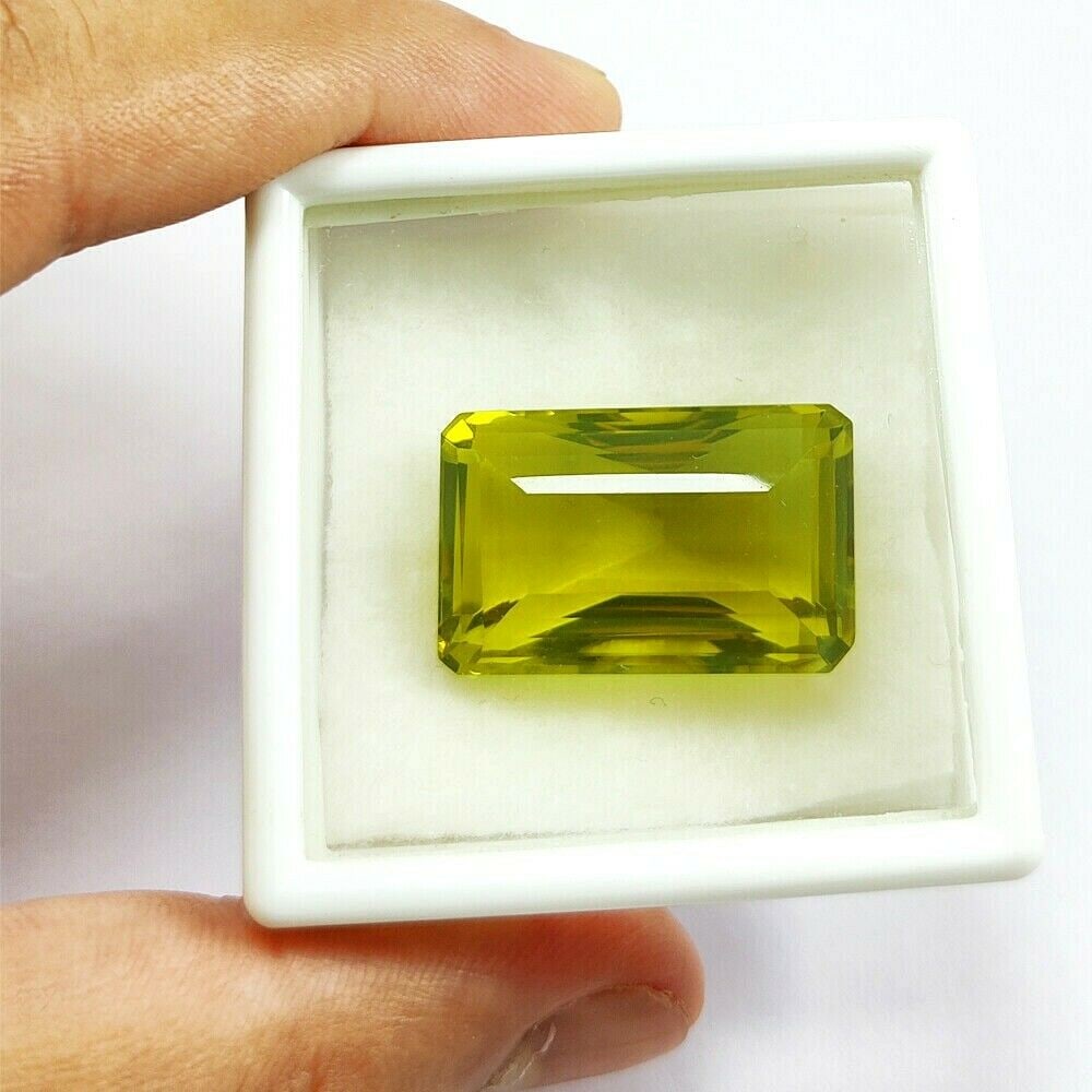 Natural Lemon Quartz Octagon Faceted Cut 64.35 Carats Gemstone (1 of 4)