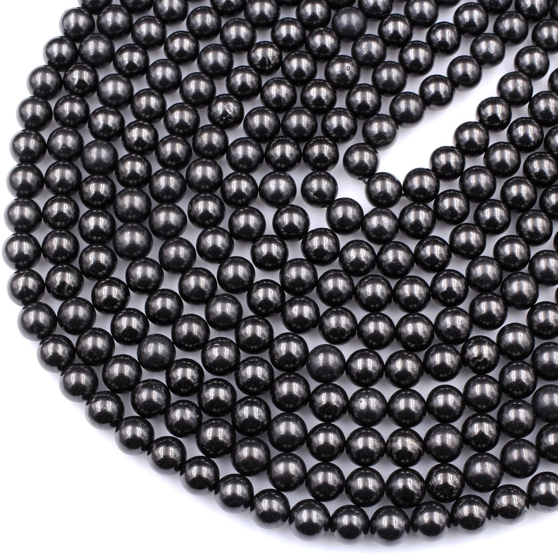 Natural Shungite Gemstone 6 mm Round Smooth Plain Beads 5 Strand: Natural Shungite Gemstone 6 mm Micro Round Smooth Plain Beads Rondelle 5 Strand 15.5 Inches Each Product Type : Loose Beads Strand Gemstone : Shungite Beads Shape : Round Smooth Plain Beads Size : 6