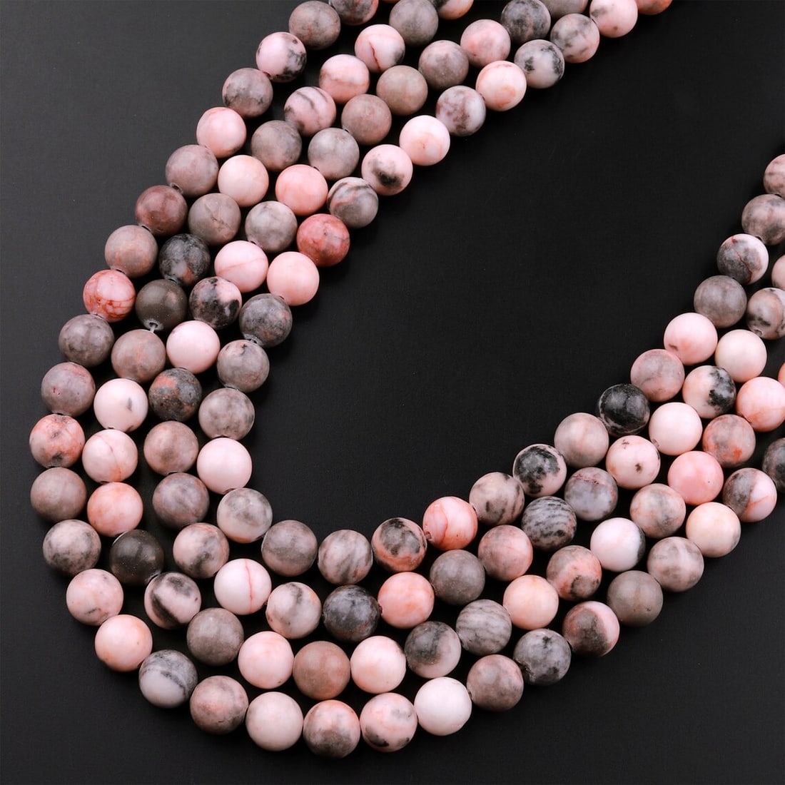 Natural Pink Zebra Jasper Gemstone 6 mm Round Smooth Plain Beads 10 Strand (1 of 7)