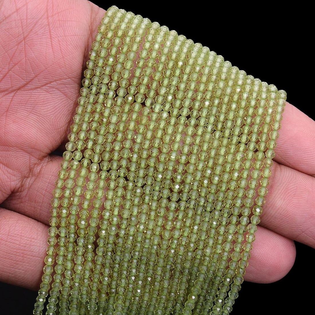 Natural Peridot Gemstone 3 mm Round Micro Faceted Beads 10 Strand: Natural Peridot Gemstone 3 mm Round Micro Faceted Beads 10 Strand Product Type : Loose Beads Strand Gemstone : Peridot Beads Shape : Round Micro Faceted Beads Size : 3 mm Quantity : 10 Lin