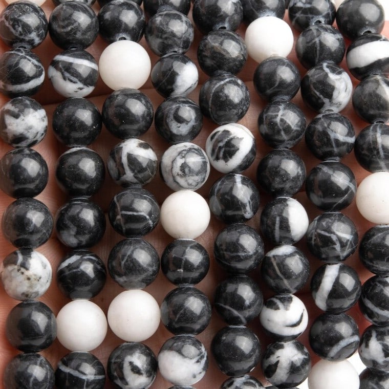 Natural Black Zebra Jasper Gemstone 10 mm Round Smooth Plain Beads 10 Strand: Natural Black Zebra Jasper Gemstone 10 mm Round Smooth Plain Beads 10 Strand Product Type : Loose Beads Strand Gemstone : Black Zebra Jasper Beads Shape : Round Smooth Plain Beads Size : 10 mm