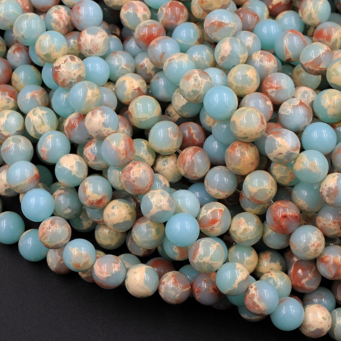 Natural Snake Skin Jasper Gemstone 4 mm Round Smooth Plain Beads 10 Strand (1 of 5)
