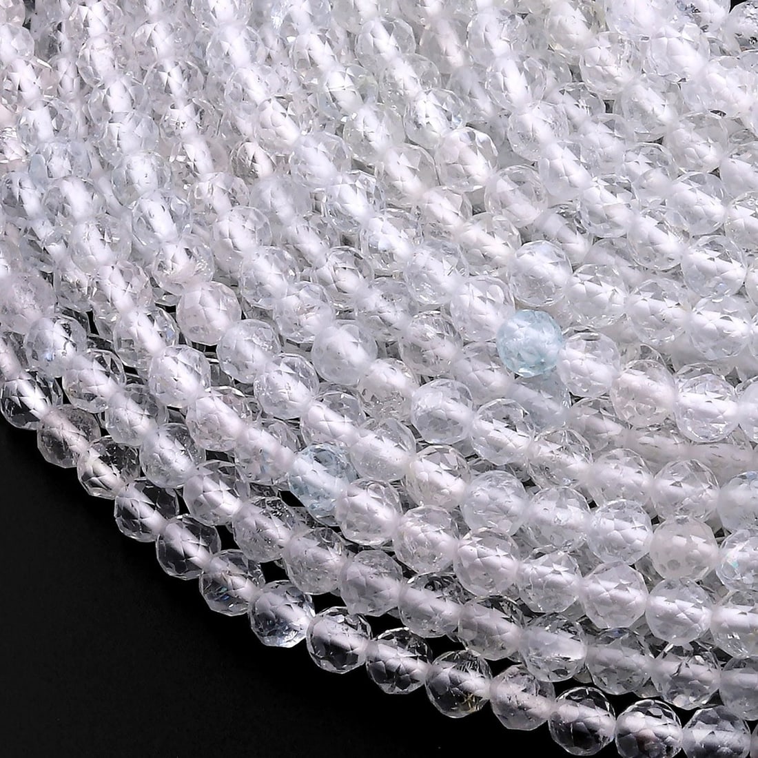 Natural White Topaz Gemstone 3 mm Round Micro Faceted Beads 10 Strand: Natural White Topaz Gemstone 3 mm Round Micro Faceted Beads 10 Strand Product Type : Loose Beads Strand Gemstone : White Topaz Beads Shape : Round Micro Faceted Beads Size : 3 mm Quantity : </
