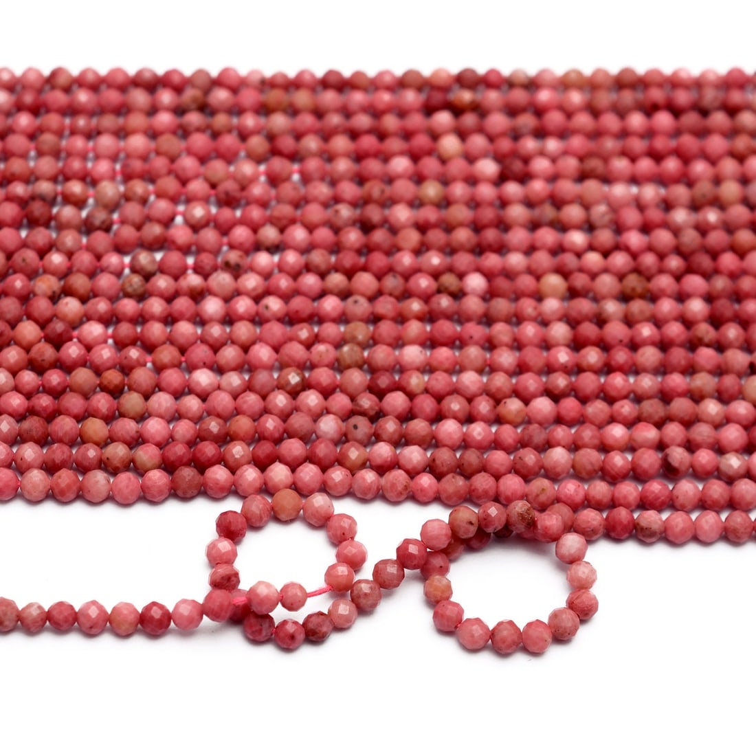 Natural Pink Rhodonite Gemstone 2 mm Round Micro Faceted Beads 10 Strand (1 of 3)