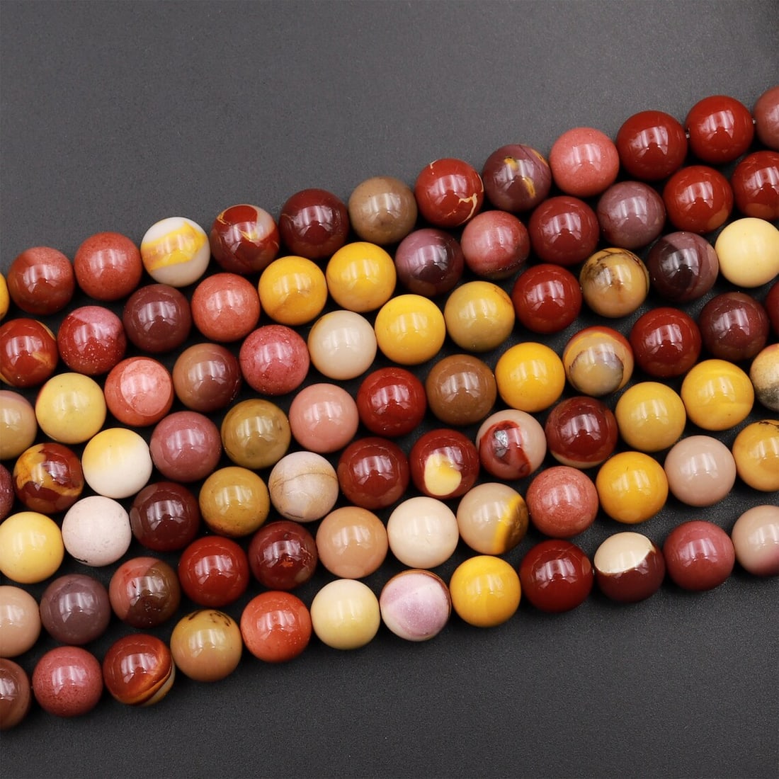 Natural Mookaite Gemstone 10 mm Round Smooth Plain Beads 10 Strand (1 of 6)