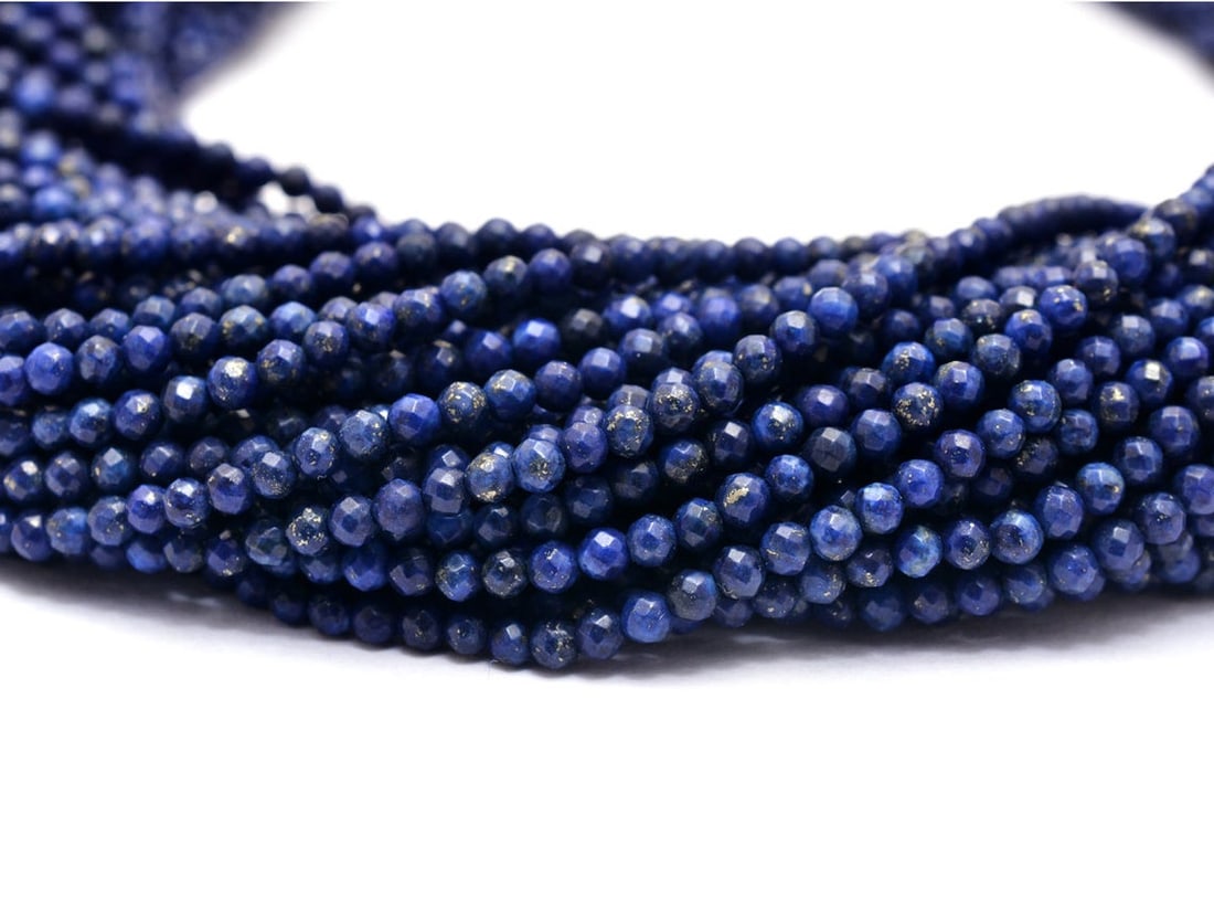 Natural Lapis Lazuli Gemstone 2.5 MM Round Faceted Cut Beads 10 Strand: Natural Lapis Lazuli Gemstone 2.5 MM Micro Round Faceted Cut Beads Rondelle 10 Strand 15.5 Inches Each Product Type : Loose Beads Strand Gemstone : Lapis Lazuli Beads Shape : Round Faceted Cut Beads S
