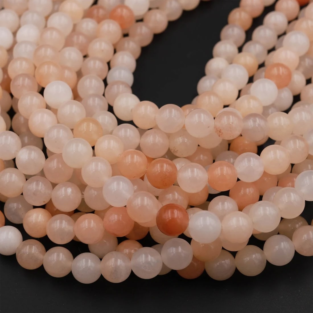 Natural Peach Aventurine Gemstone 4 mm Round Smooth Plain Beads 10 Strand (1 of 4)
