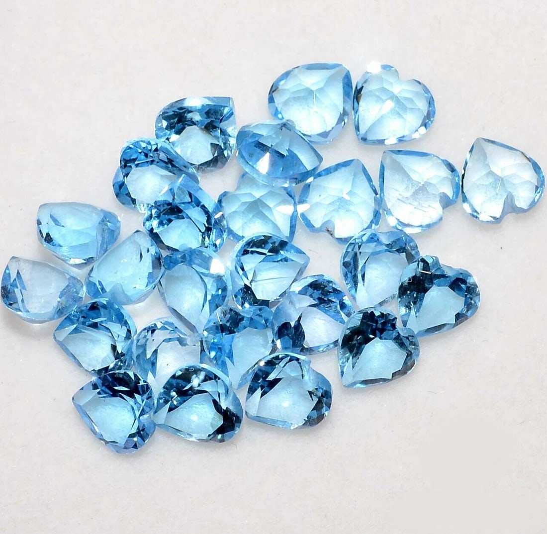Blue Topaz 5x5 MM Heart Faceted Cut 100 Pieces (1 of 4)