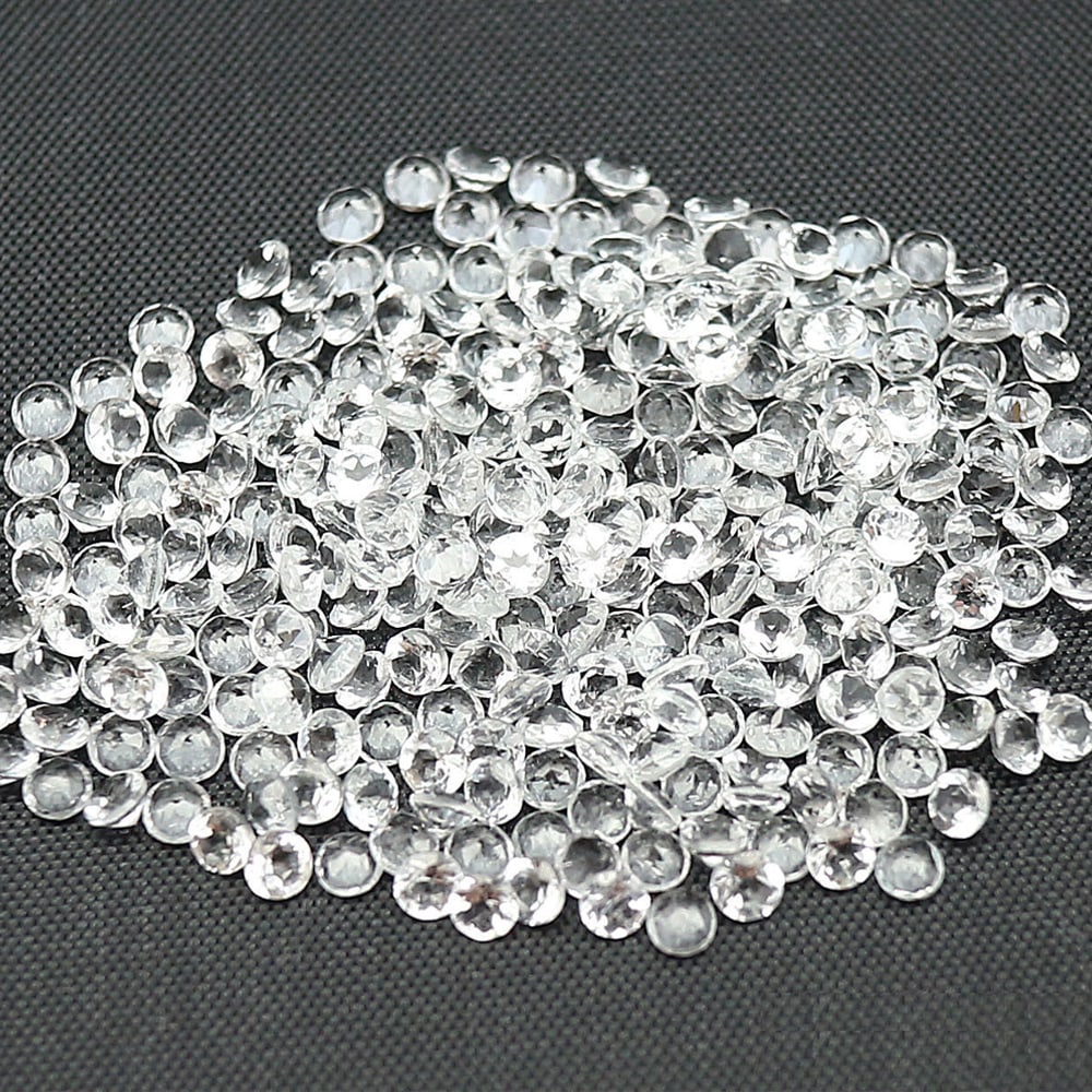 White Topaz 3 MM Round Diamond Cut 200 Pieces (1 of 2)