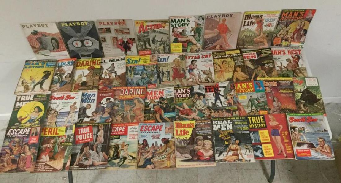 BOX OF MANLY MAGAZINES-MOSTLY 50'S & 60'S INCLUDING (1 of 10)