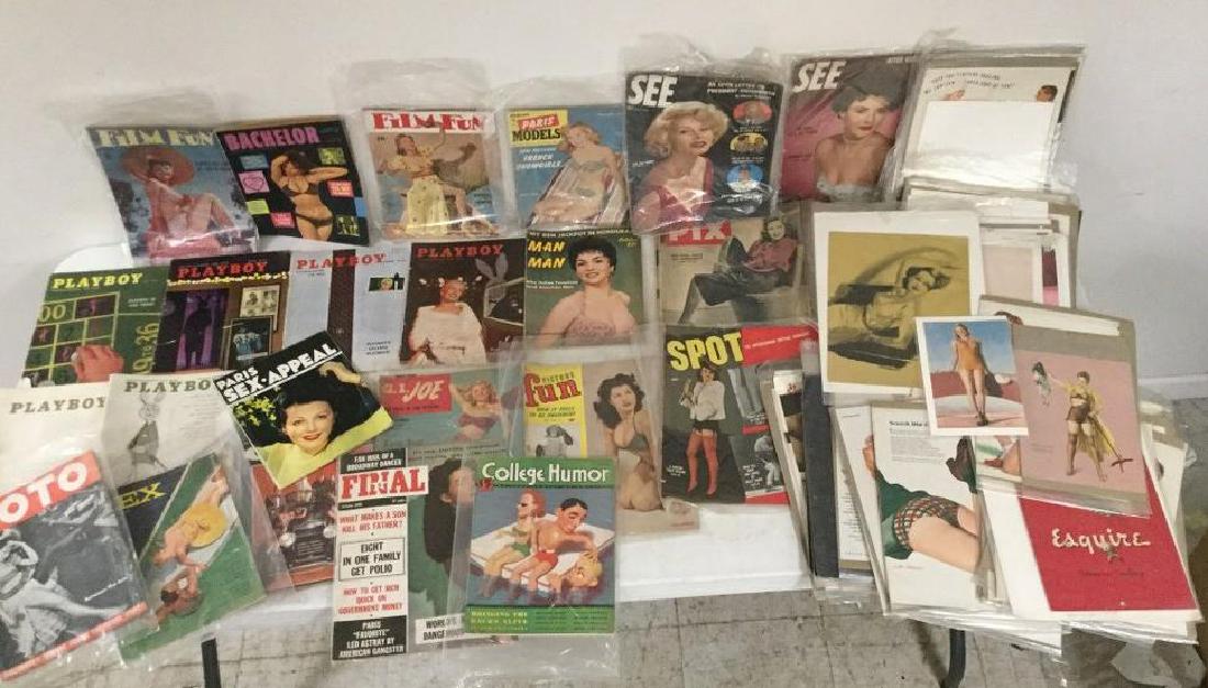 LOT OF MOSTLY 1930'S-60'S PIN-UPS AND GIRLIE MAGAZINES (1 of 7)