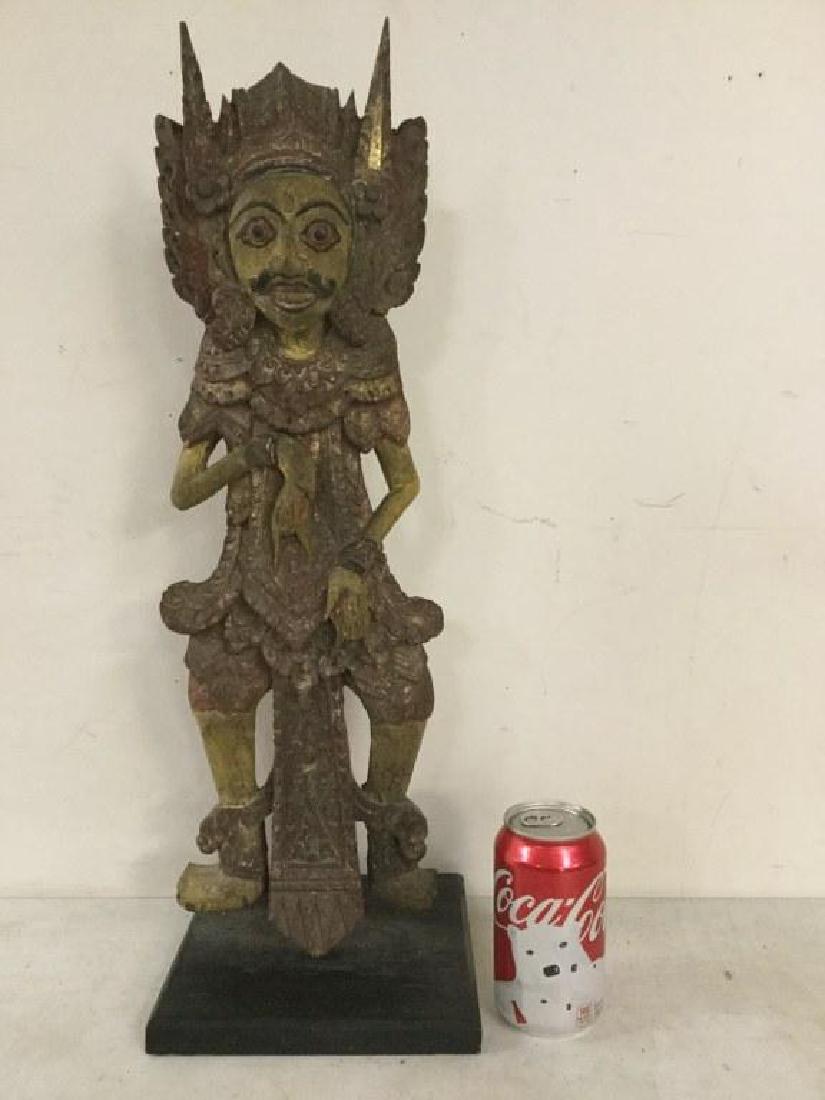 ASIAN STATUE ON BASE, STATUE MEASURES 21 3/4" H X 6 (1 of 2)