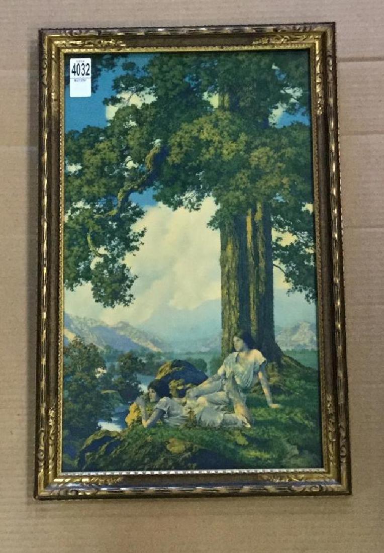 MAXFIELD PARRISH HILL TOP IN PERIOD FRAME, VIVID COLOR, (1 of 2)
