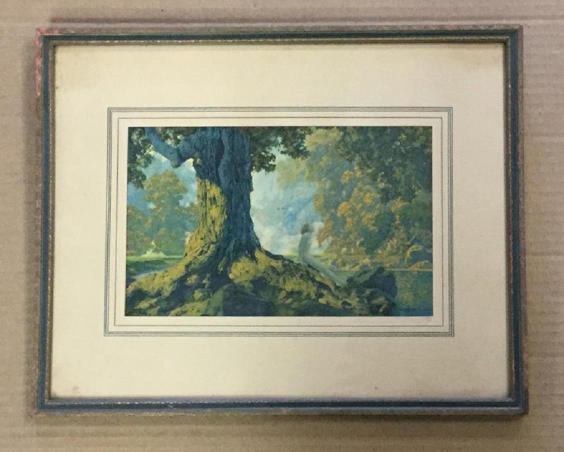 MAXFIELD PARRISH PRINT DREAMING, IN PERIOD FRAME, (1 of 2)