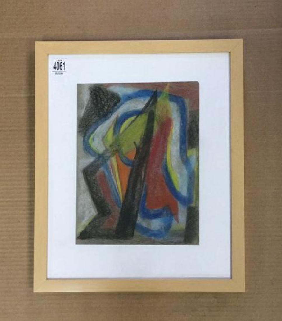 ROLPH SCARLETT ABSTRACT PASTEL, IN NICE FRAME, PAINTING (1 of 2)