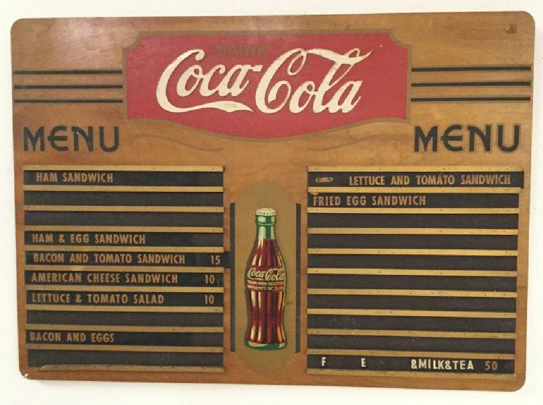 EARLY WOOD COCA COLA MENU BOARD IN WONDERFUL FOUND (1 of 3)