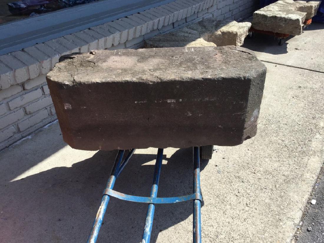 EARLY STONE CARRIAGE STEP, MEASURES 32 1/2" WIDE, 12" (1 of 4)