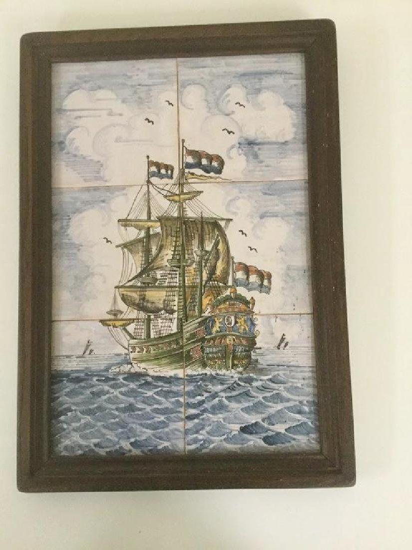 FRAMED HAND PAINTED FRIESLAND TILES OF THE DUTCH (1 of 3)