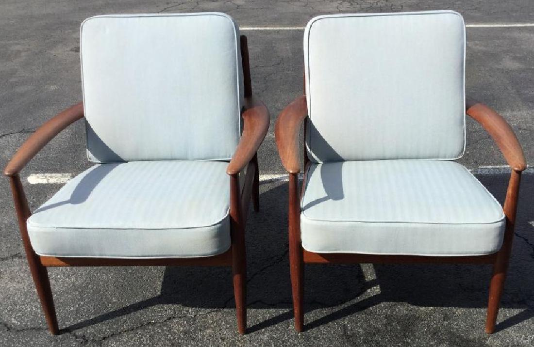 PR OF JOHN STUART DANISH MODERN WALNUT ARMCHAIRS WITH (1 of 7)