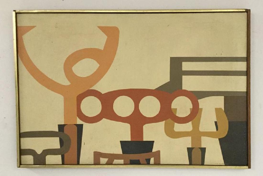 LEE ADLER O/C PAINTING OR SILK SCREEN, CIRCA 1960'S, (1 of 3)