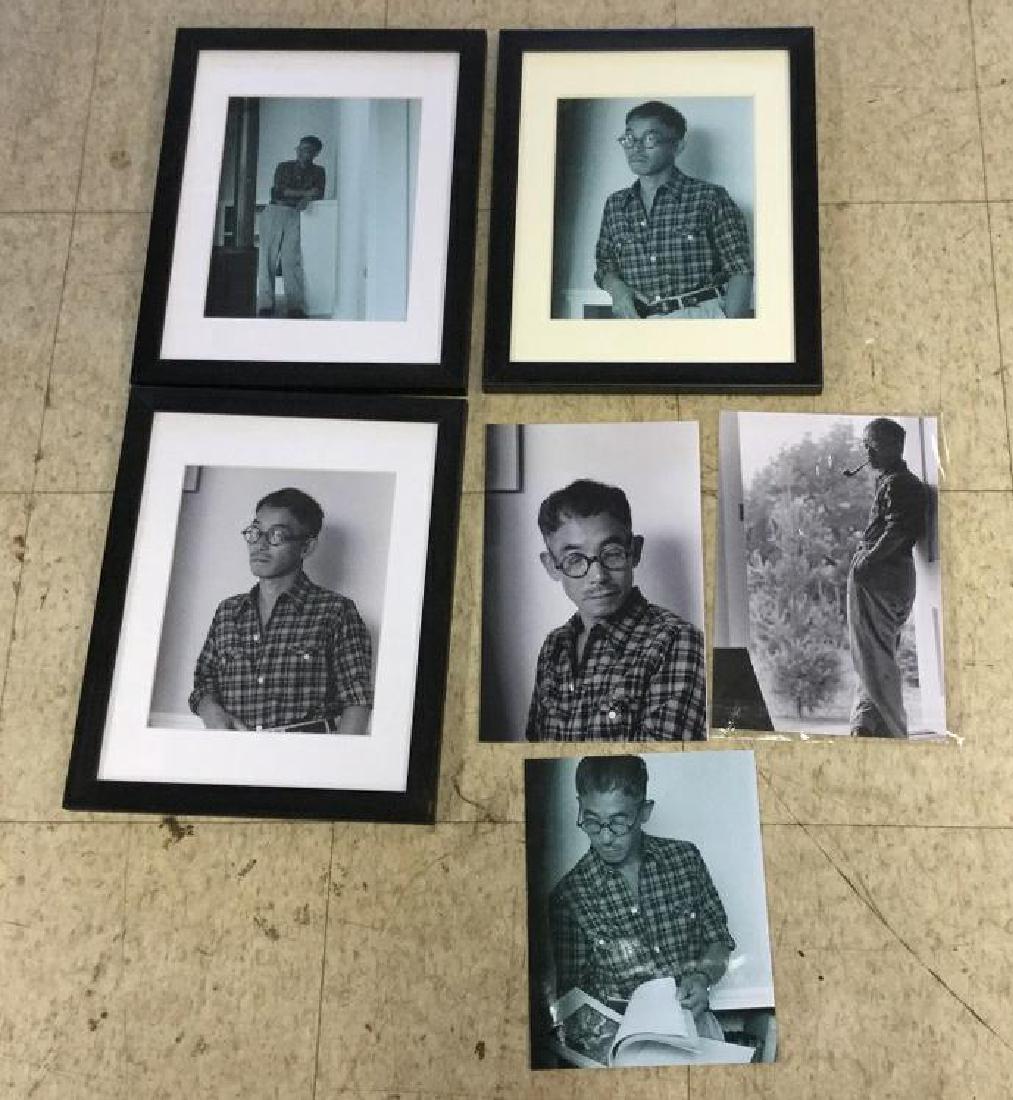 6 REPRODUCED PHOTOGRAPHS INCLUDING SILVER GELATIN PRINT: 6 REPRODUCED PHOTOGRAPHS INCLUDING SILVER GELATIN PRINT OF YASUO KUNIYOSHI (1893-1953), PHOTOGRAPHER FOR THE PHOTOGRAPHS WAS KONRAD CRAMER, 3 ARE FRAMED AND MATTED, THEY MEASURE 10" X 8", AS PICTURED