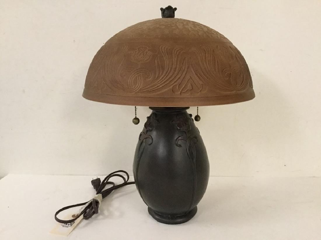 CONTEMPORARY QUEZEL ARTS & CRAFTS STYLE TABLE LAMP WITH (1 of 3)