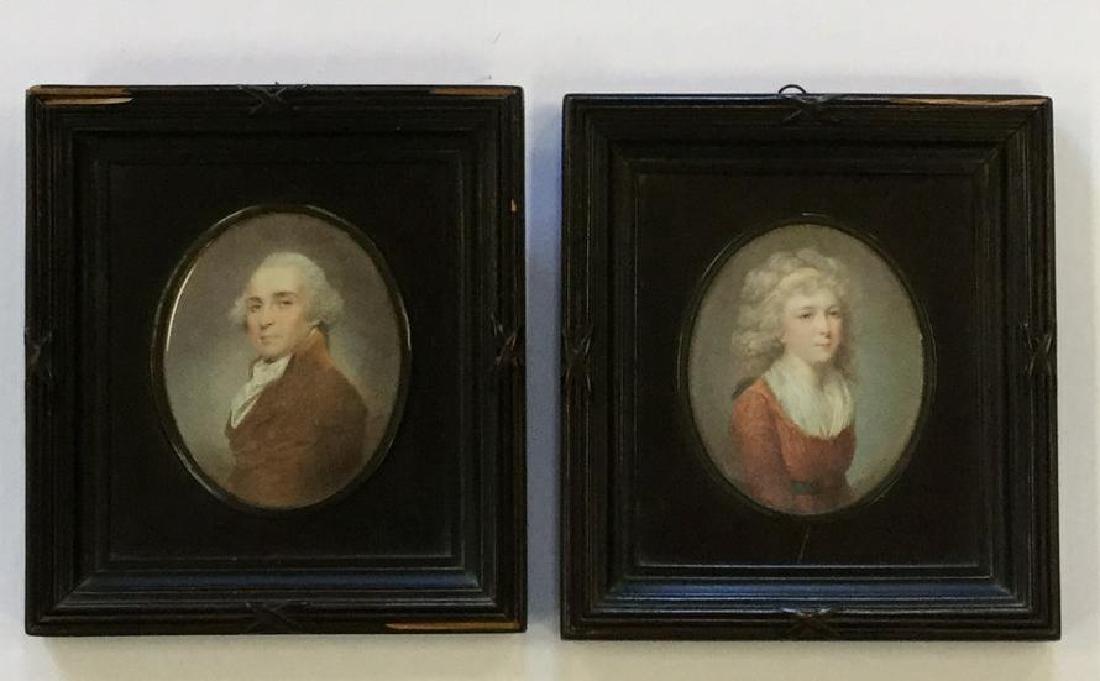 PAIR 19TH C PORTRAITS OF GEORGE AND MARTHA WASHINGTON, (1 of 3)