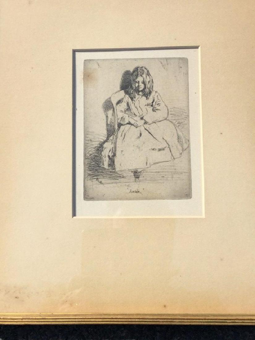 JAMES ABBOT MCNEILL WHISTLER ETCHING TITLED ANNIE, (1 of 5)