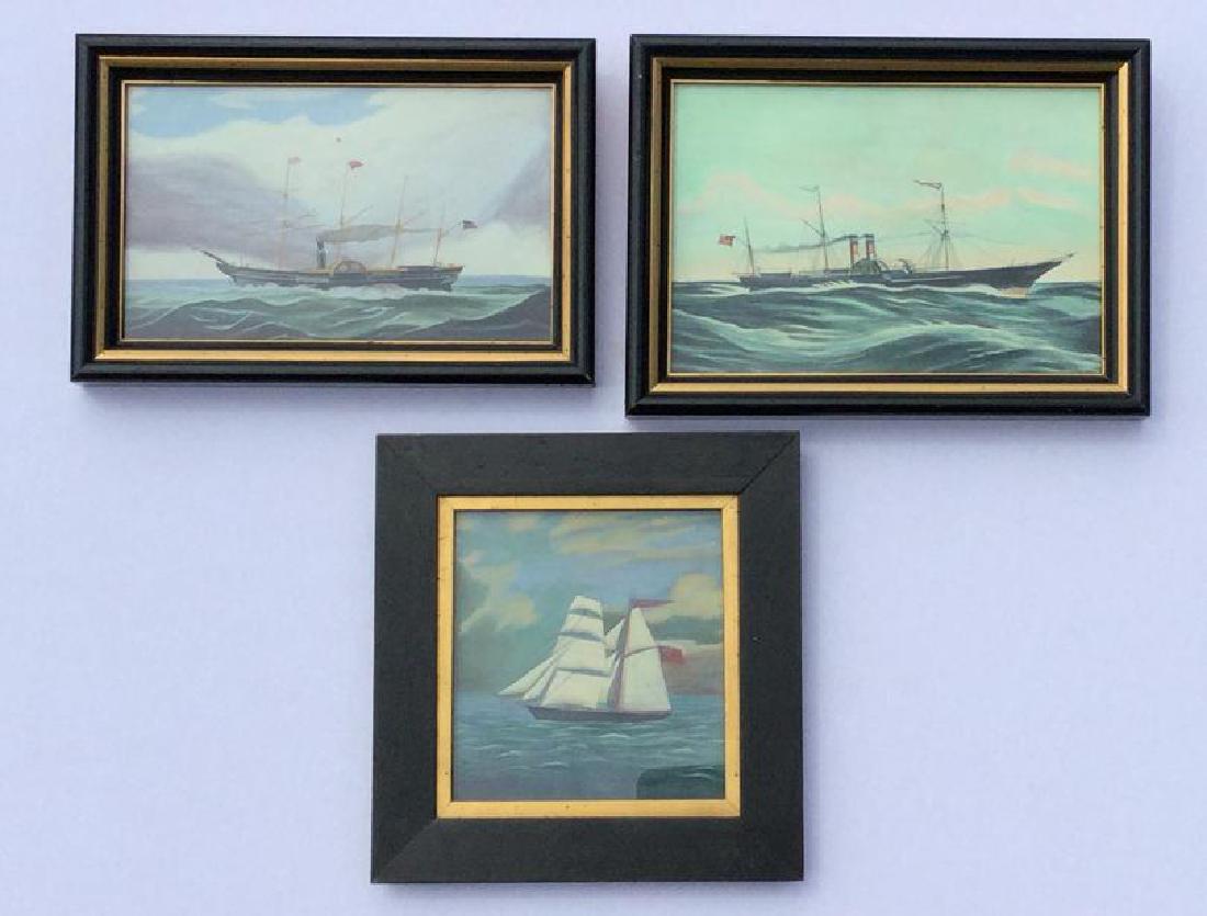 3 REPRODUCED SHIP PAINTINGS OF EARLY PAINTINGS, W/C AND (1 of 1)