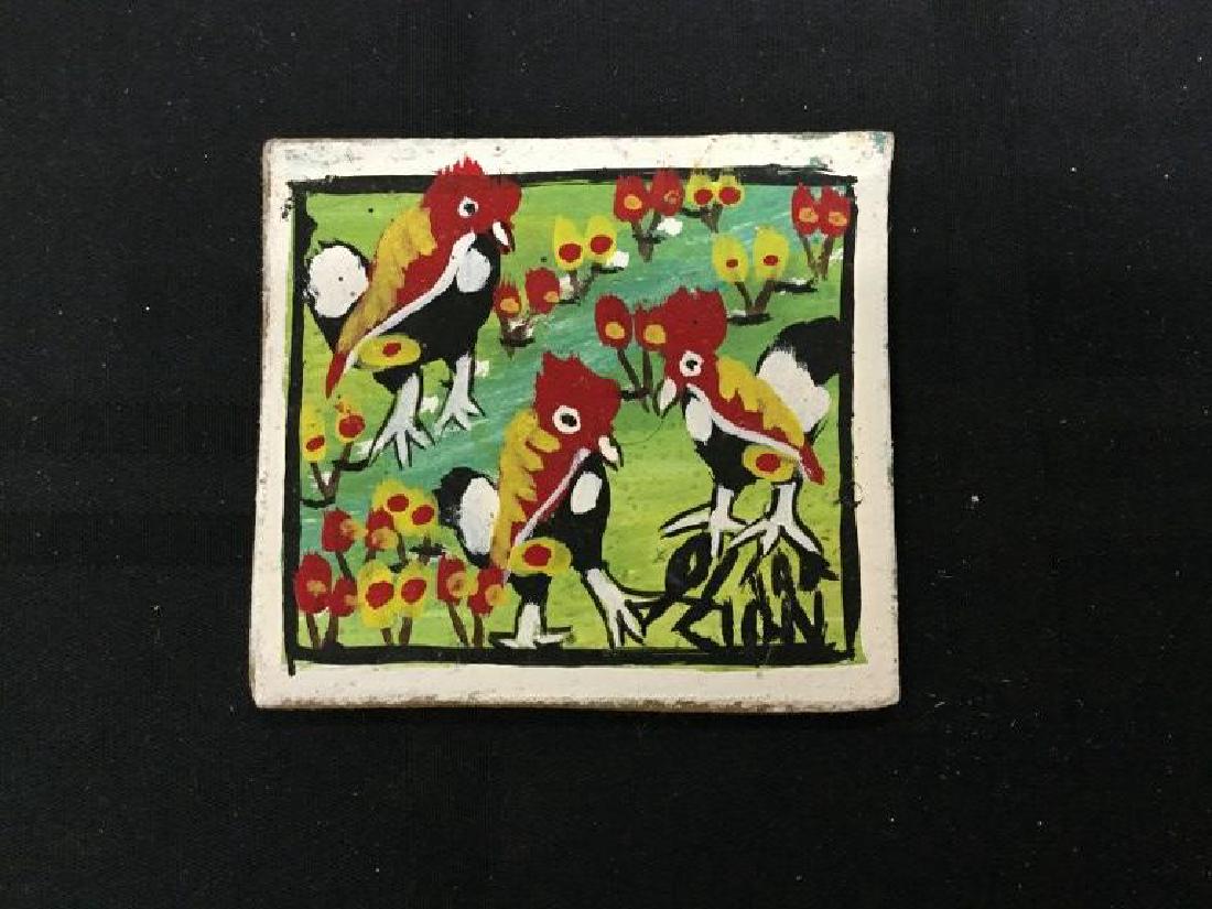 ALLAN ZION OUTSIDER ARTIST PAINT ON MASONITE, TITLE (1 of 1)