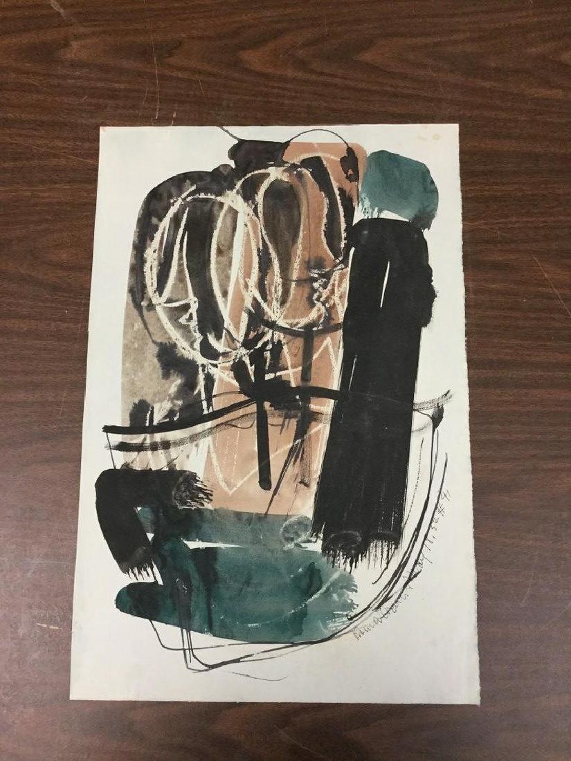 KONRAD CRAMER ABSTRACT W/C DATED 1952, SIGNED, MEASURES (1 of 1)