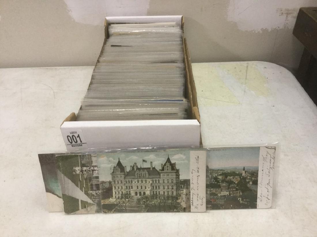 BOX OF APPROX 600-700 OLDER NEW YORK STATE POSTCARDS (1 of 1)