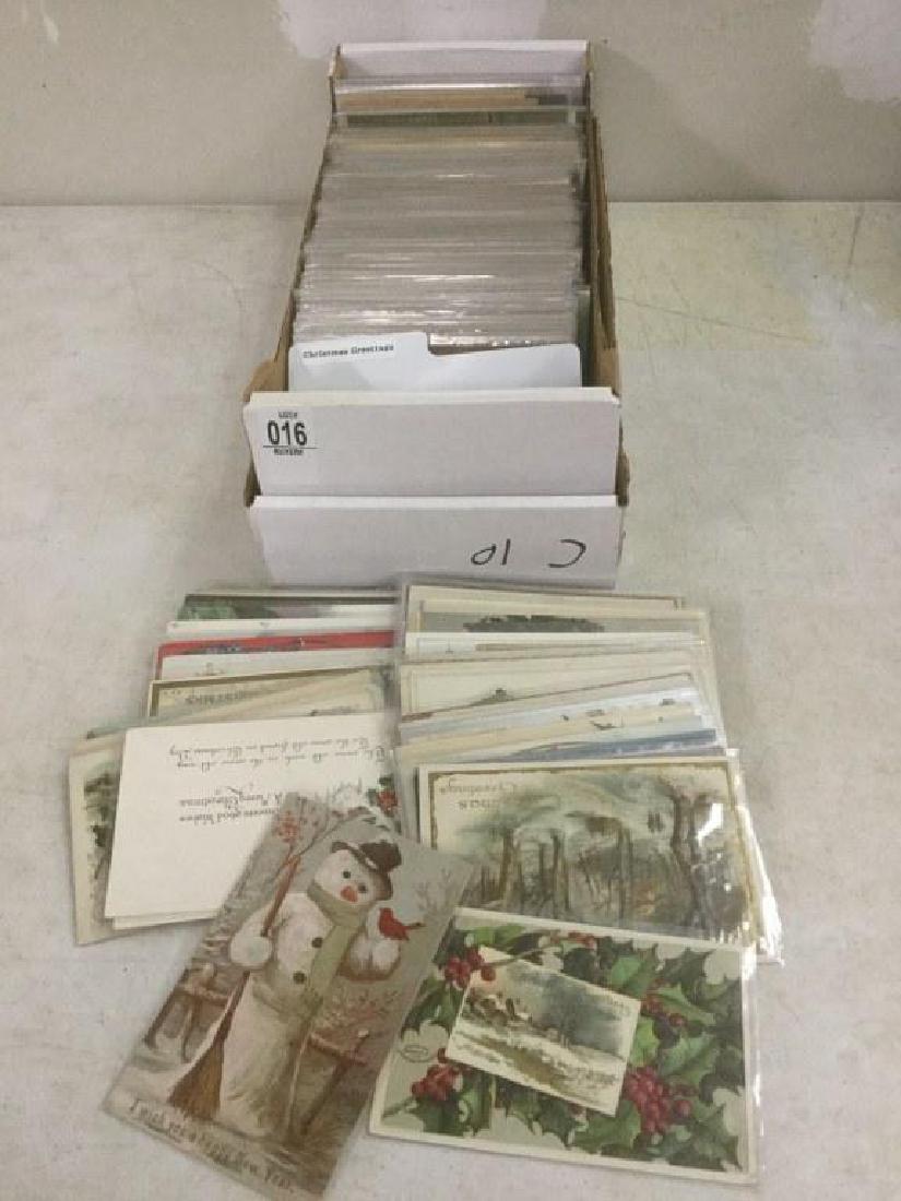 BOX OF APPROX 600-700 OLDER CHRISTMAS POSTCARDS FROM (1 of 1)