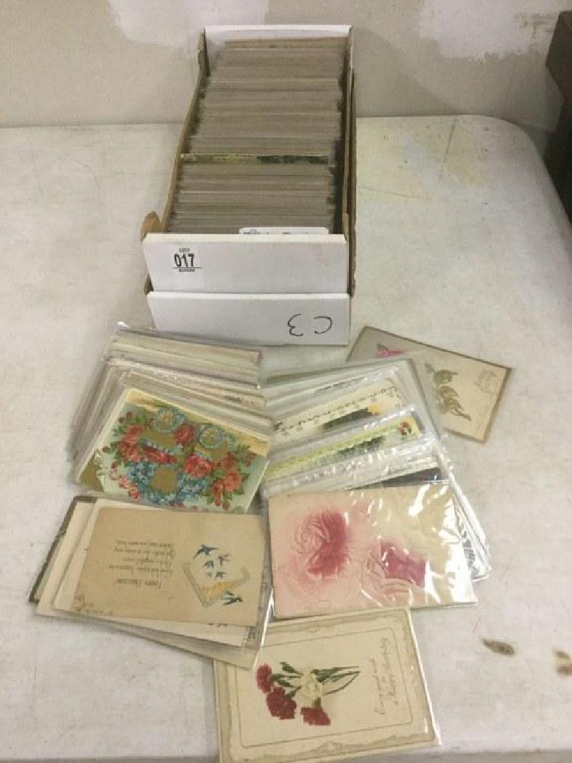 BOX OF APPROX 600-700 OLDER BIRTHDAY POSTCARDS FROM (1 of 1)