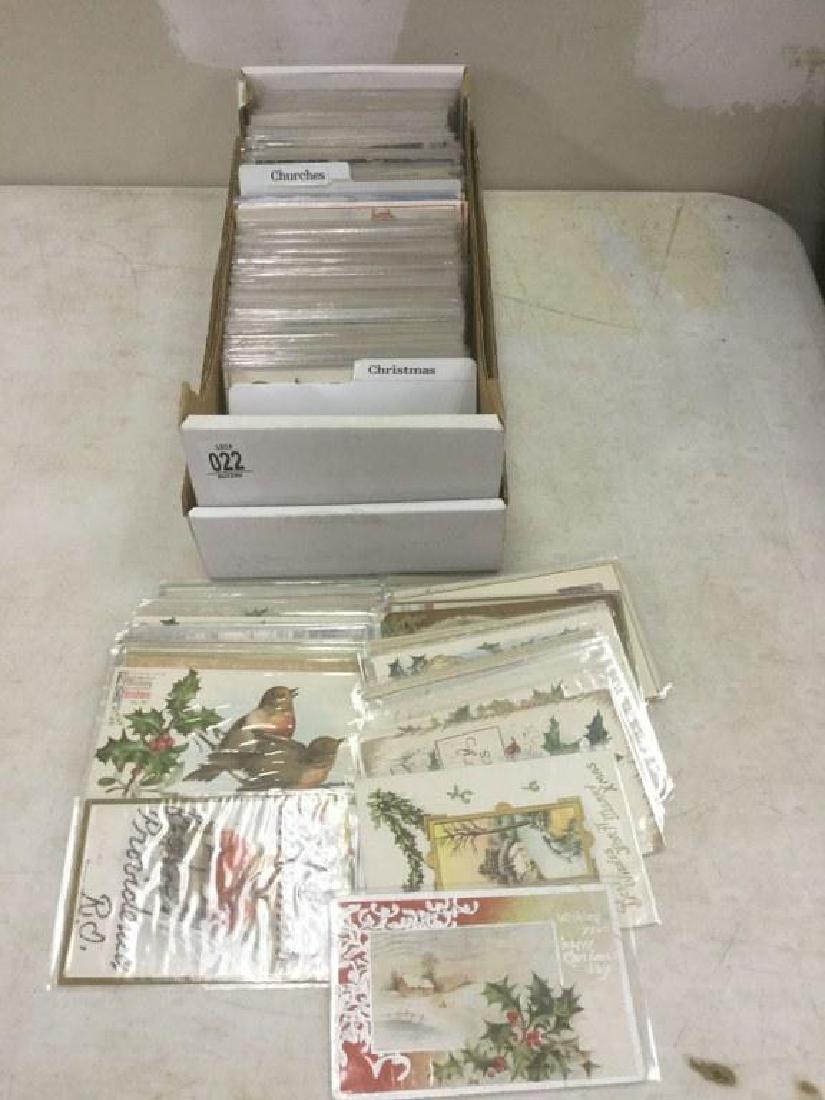 BOX OF APPROX 550-650 OLDER CHRISTMAS AND CHURCHES (1 of 1)