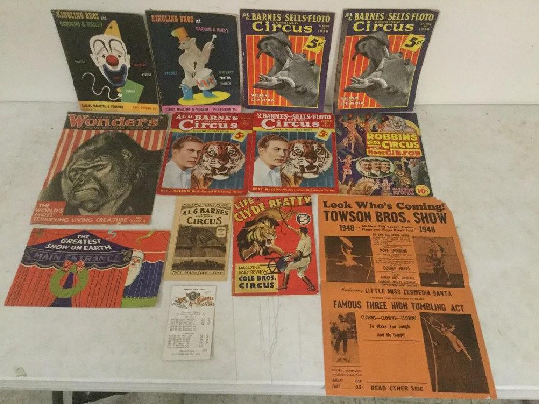 LOT OF CIRCUS EPHEMERA INCLUDING RINGLING BROS, CLYDE (1 of 3)