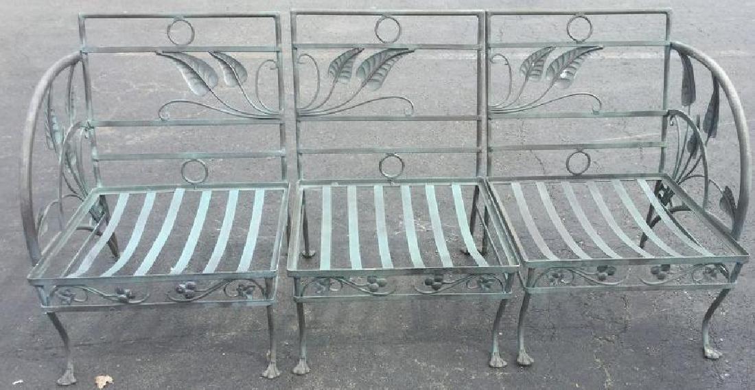 SALTERINI 3 SECTION SETTEE, ORIGINAL PATINA, ORIGINAL: SALTERINI 3 SECTION SETTEE, ORIGINAL PATINA, ORIGINAL CUSHIONS, EXCELLENT CONDITION, 3 PCS MEASURE 72" LONG, FROM LONG ISLAND ESTATE, AS PICTURED