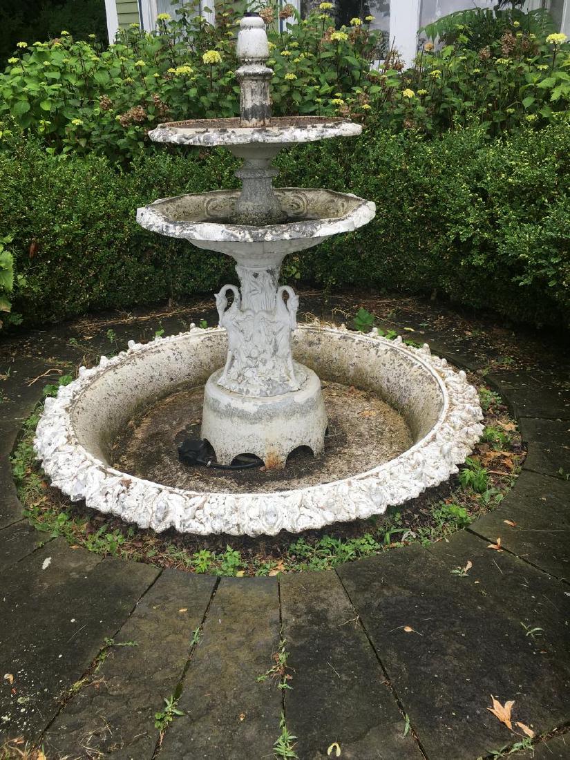 EARLY ZINC FOUNTAIN W/3 EGRETS FROM KINGSTON NY (1 of 10)