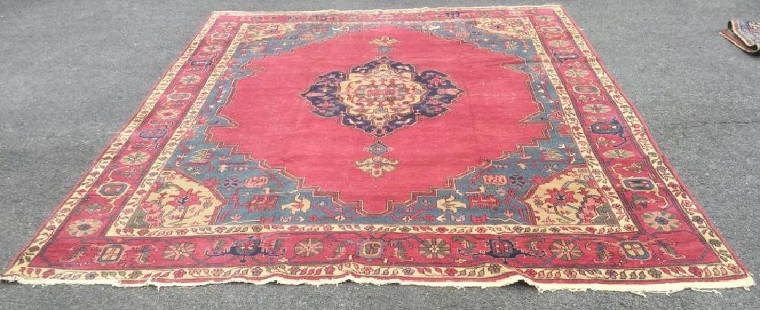 OLDER ESTATE ORIENTAL RUG, CONSISTENT LIGHT WEAR SPOTS,: OLDER ESTATE ORIENTAL RUG, CONSISTENT LIGHT WEAR SPOTS, MEASURES 120" X 97", FROM BROOKLYN NY ESTATE, AS PICTURED